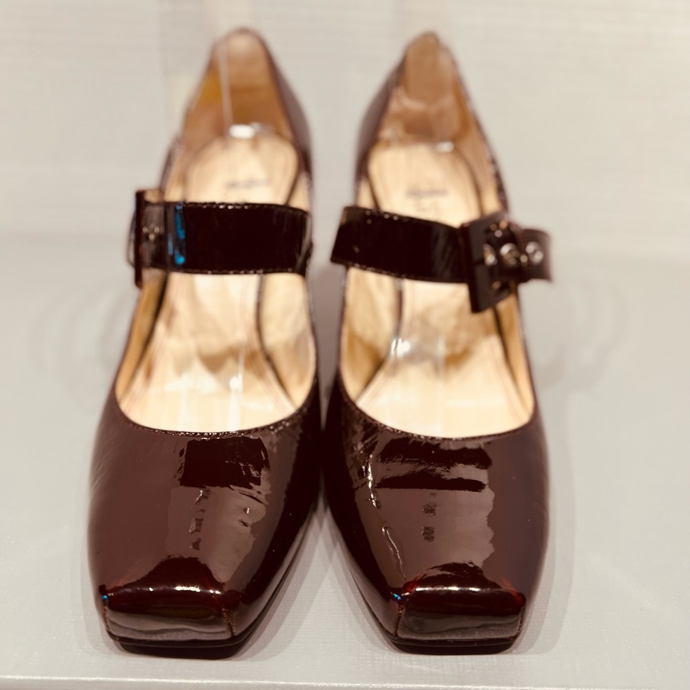 Franco Sarto Mary Jane Tenor Square Toes Side Buckle Closure Patent Leather - Picture 10 of 14